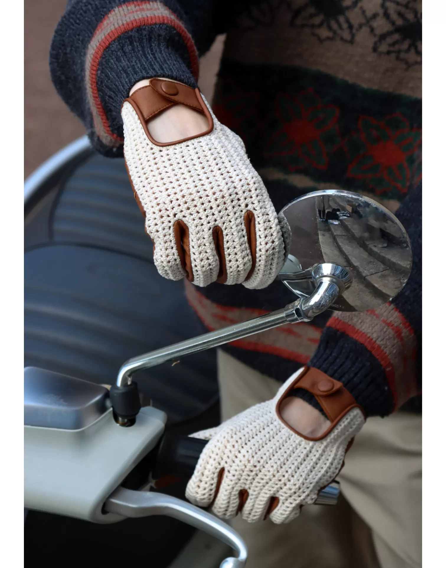 Agnelle Motorcycle & Bike Gloves | Steeve With Crochet Top Toscana