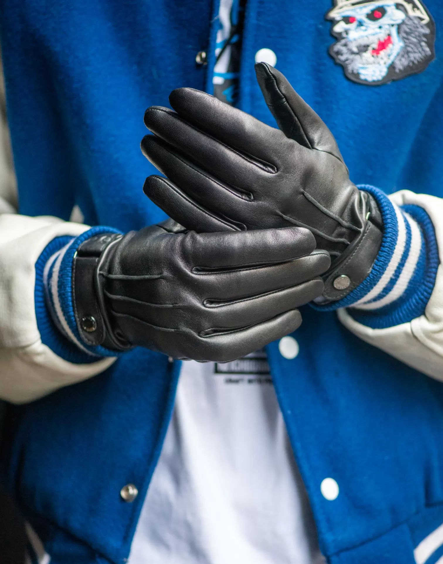 Agnelle Leather Gloves | Vincent Lined With Alpaca Tnoir