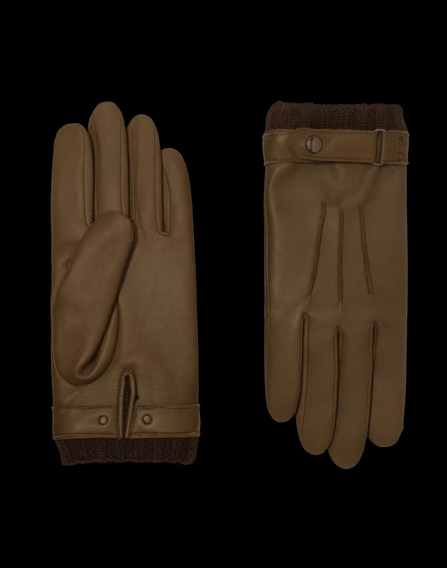 Agnelle Leather Gloves | Vincent Lined With Cashmere Whisky Patine