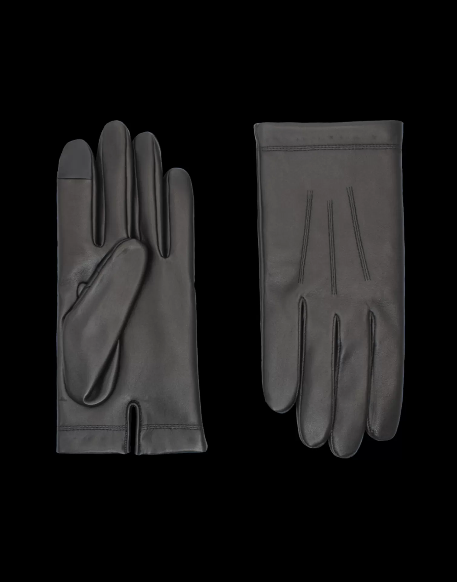 Agnelle Leather Gloves | Xavier Alpaca Lining Noir Tactile